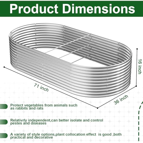 2 Pack 6x3FT Tall Galvanized Raised Garden Bed T27219