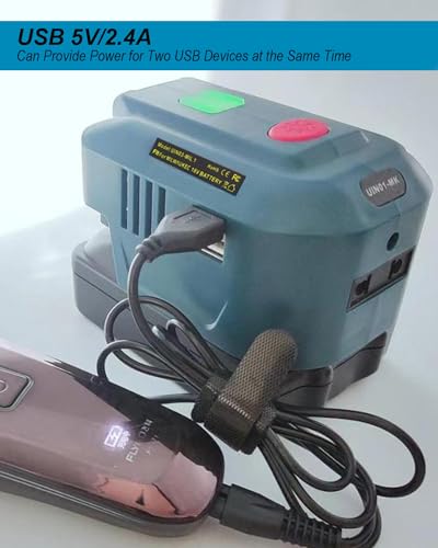 150W Power Inverter Generator for 18V Lithium Battery, DC 18V to AC 110V-120V Portable Power Station with 2 USB & AC Outlet & 200LM LED Light V82277