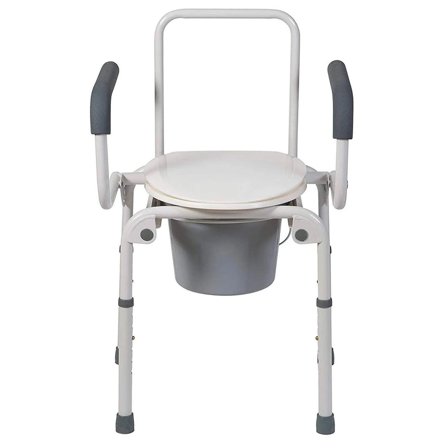 White Steel Portable Toilet with Drop Arm C4864