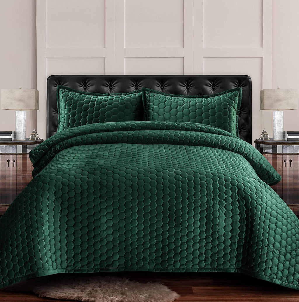 Velvet Oversized Quilt Set, Queen, Camel S93360