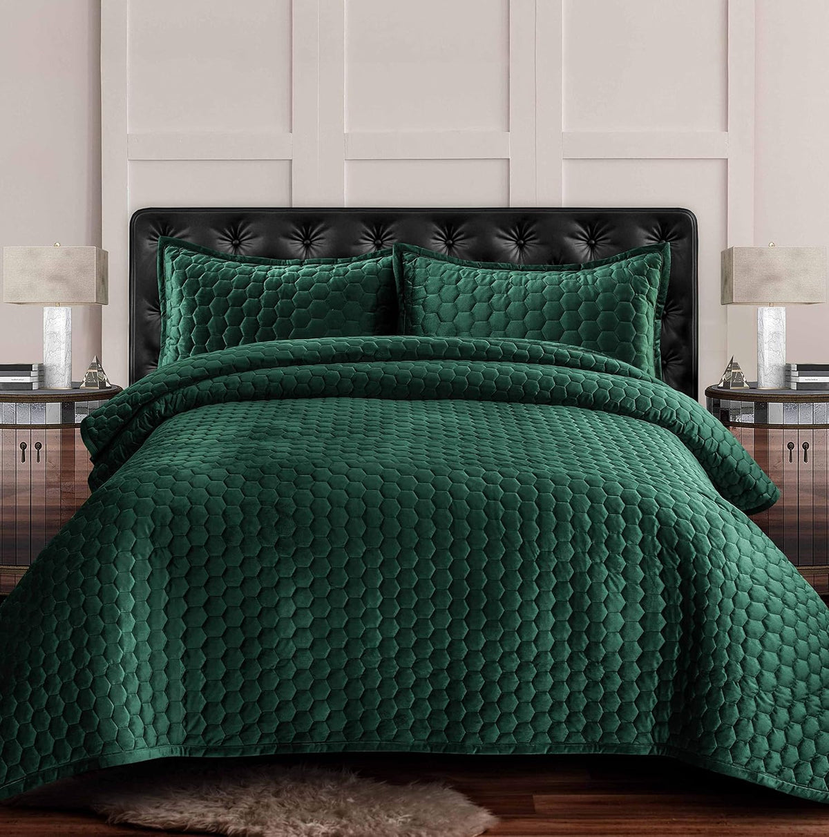 Velvet Oversized Quilt Set, Queen, Camel S93360