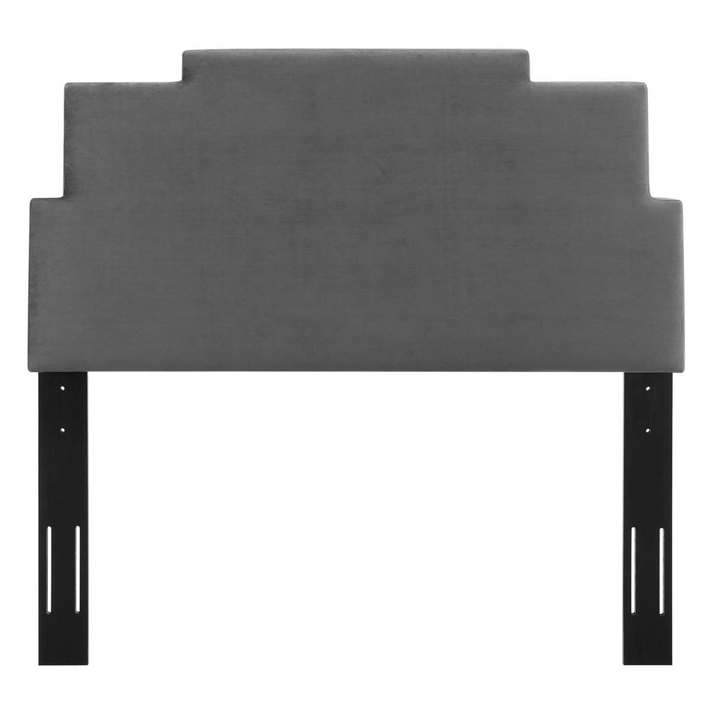 Charcoal Performance Velvet Headboard King California King R372