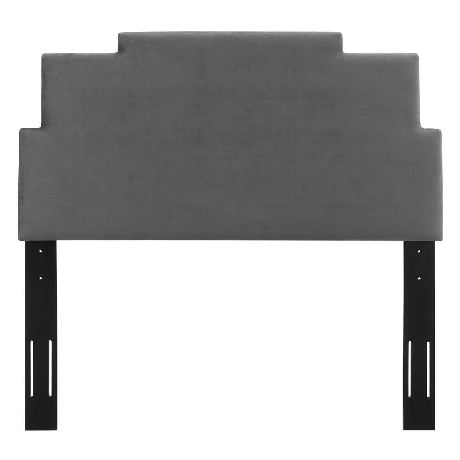 Charcoal Performance Velvet Headboard King California King R372