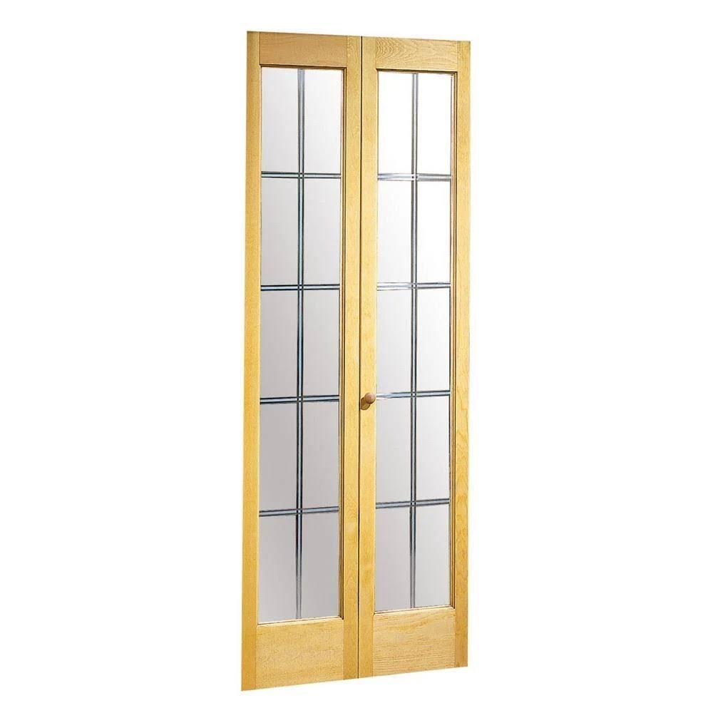 Beige Glass Bifold Door, 32 Inches x 80 Inches Z2561