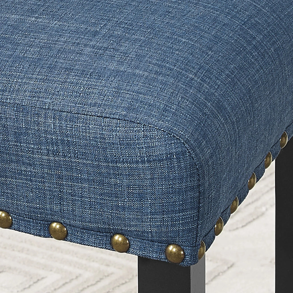 Gray Fabric Bar Stool with Nailhead Trim (Set of 2) D464