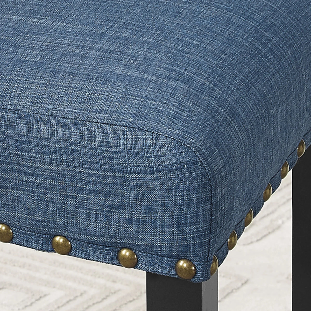 Gray Fabric Bar Stool with Nailhead Trim (Set of 2) D464
