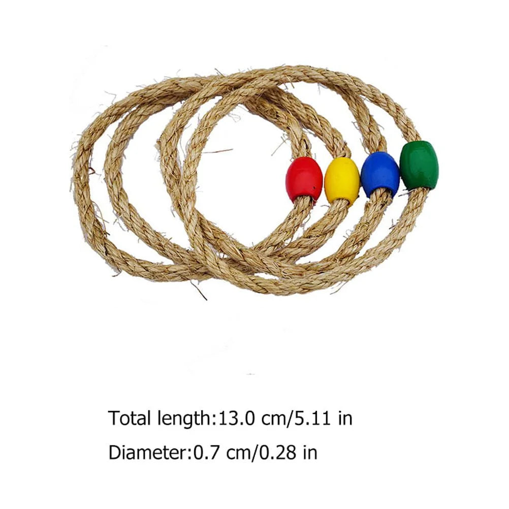 Natural Rope Ring Toss Wooden Toy Beach Toys S676