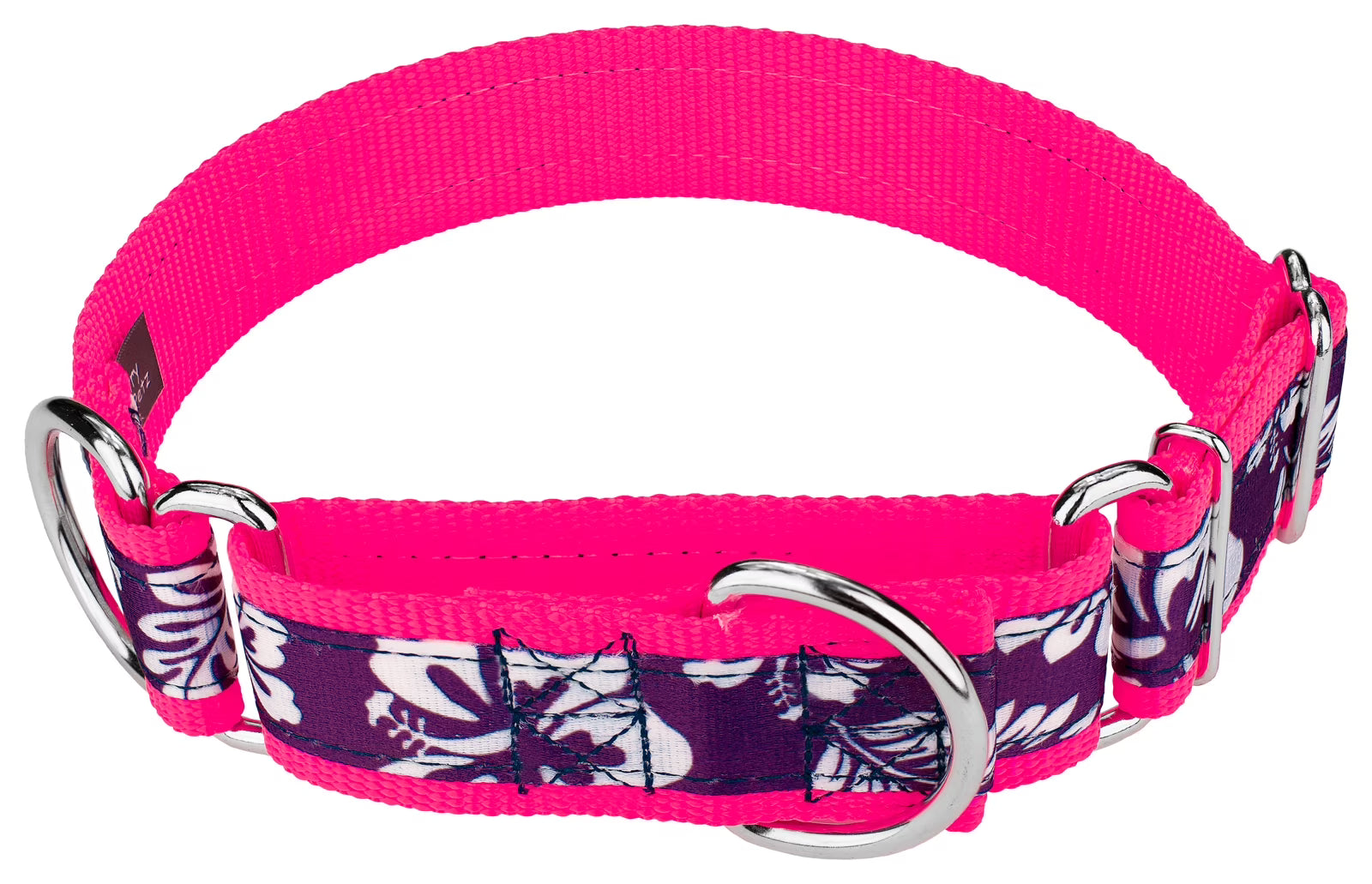 Purple Hawaiian Martingale Dog Collar, 1 1/2 inch, Large X23639
