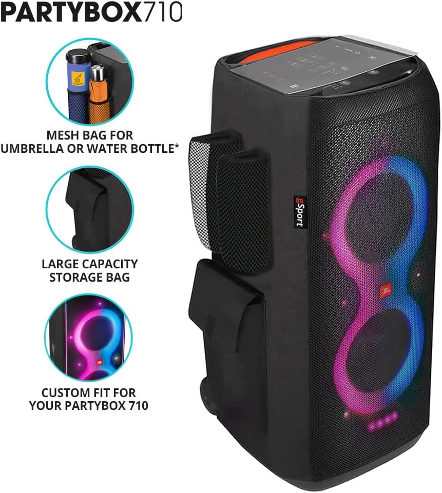 Black Portable Party Speaker Bundle with Cargo Sleeve X997