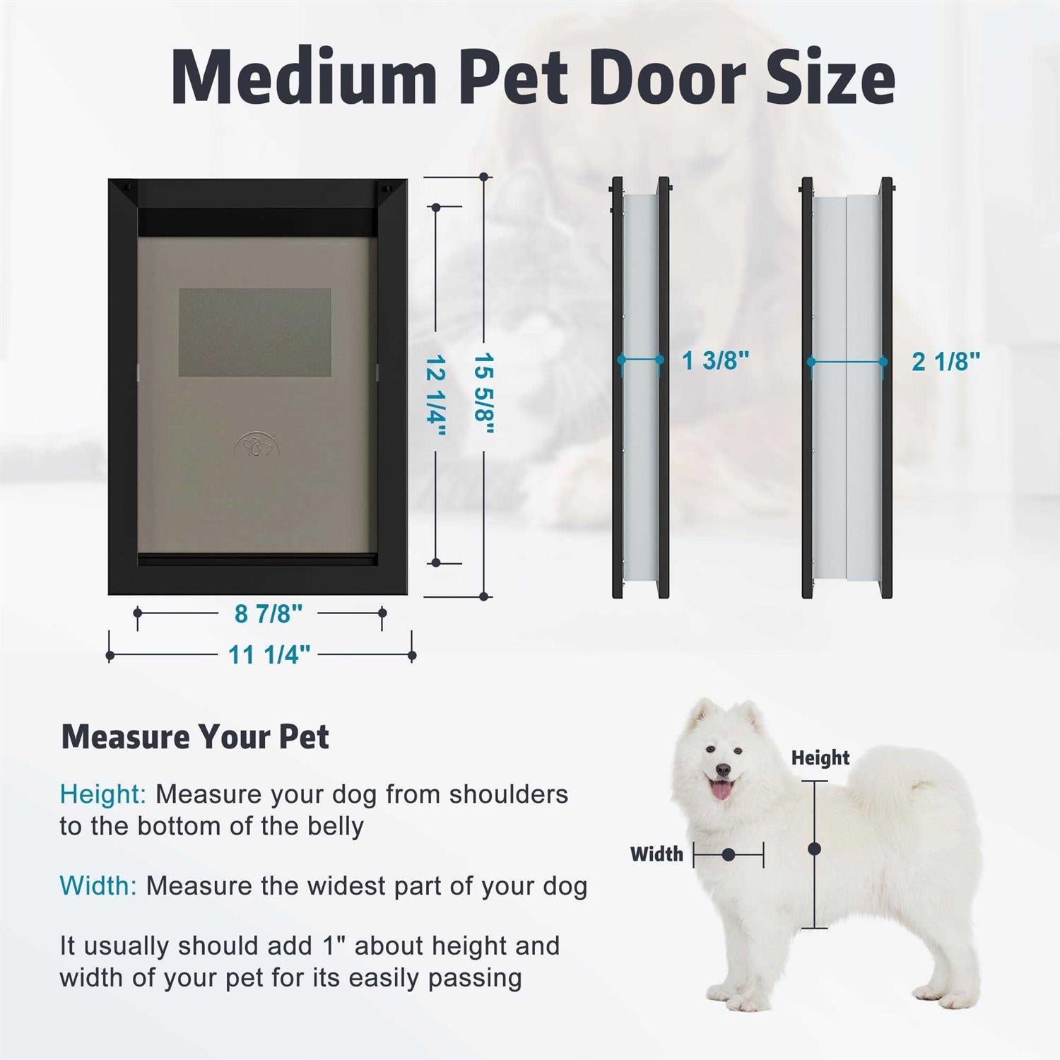 Weatherproof Dog Door with Sliding Lock Panel, Double Flap Q159195