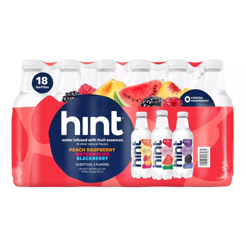 Hint Flavored Water Variety Pack, 16 Fluid Ounce (Pack of 18) J48745