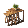Light Brown Wooden Nesting Table K339716
