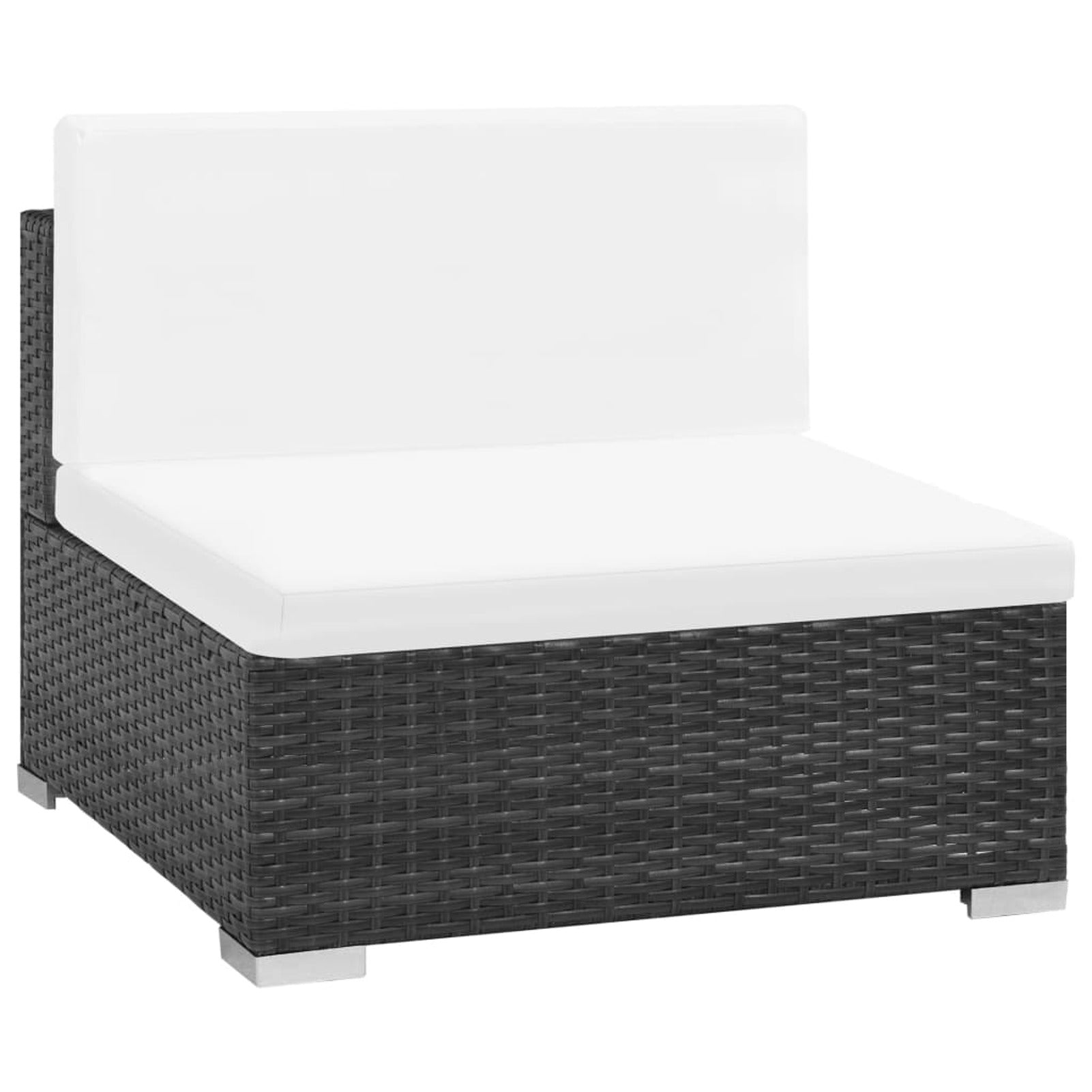 6 Piece White Cushioned Poly Rattan Outdoor Furniture Set R505