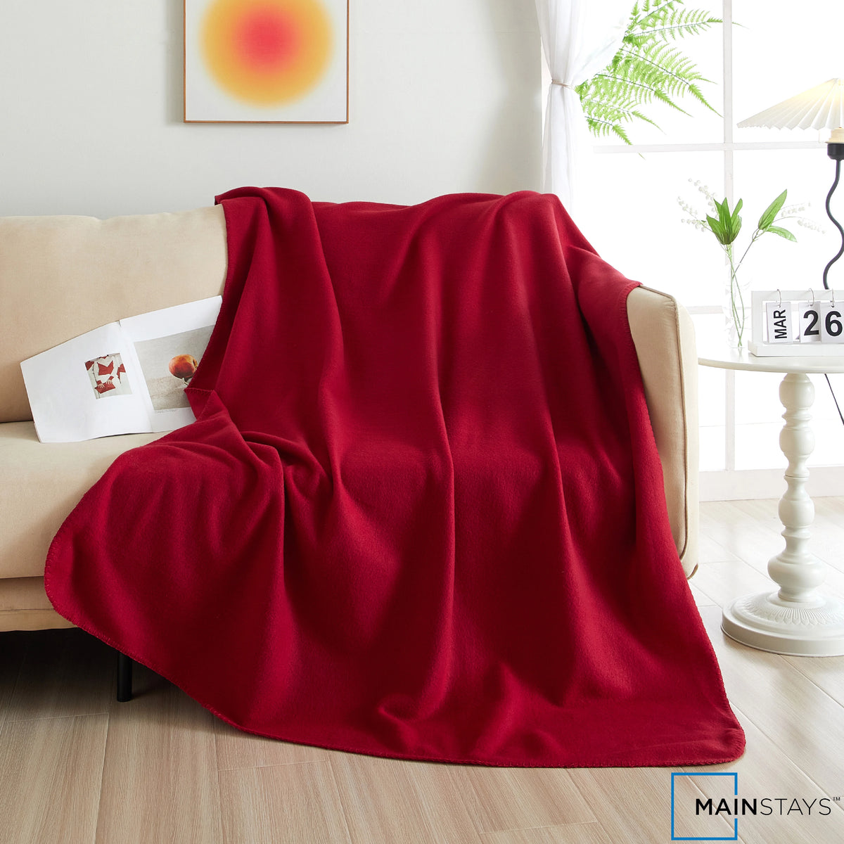 Red Plush Throw Blanket 50" x 60" V418651