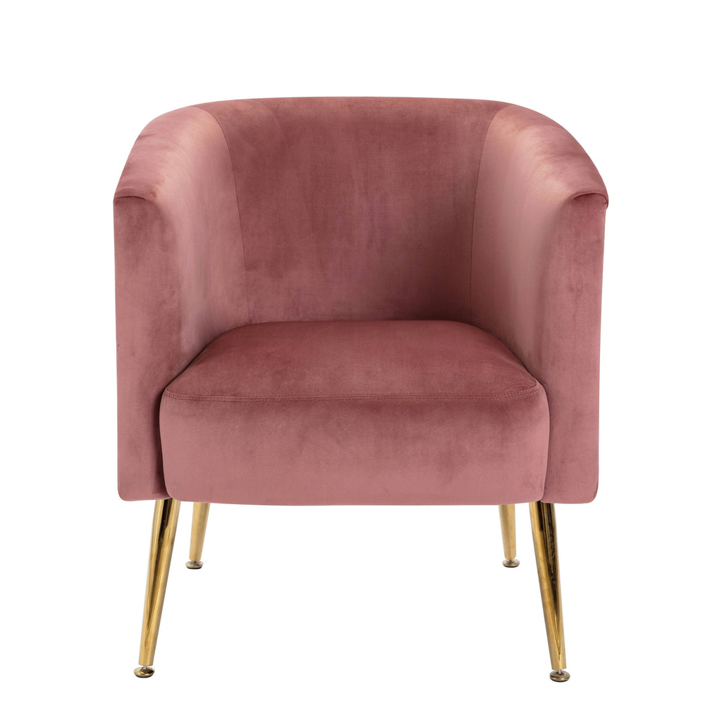 Orange Velvet Curved Back Barrel Accent Chair L92194