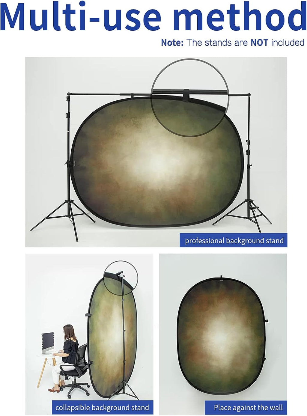 Black & Brown Double-Sided Microfiber Backdrop with Carry Bag H82190