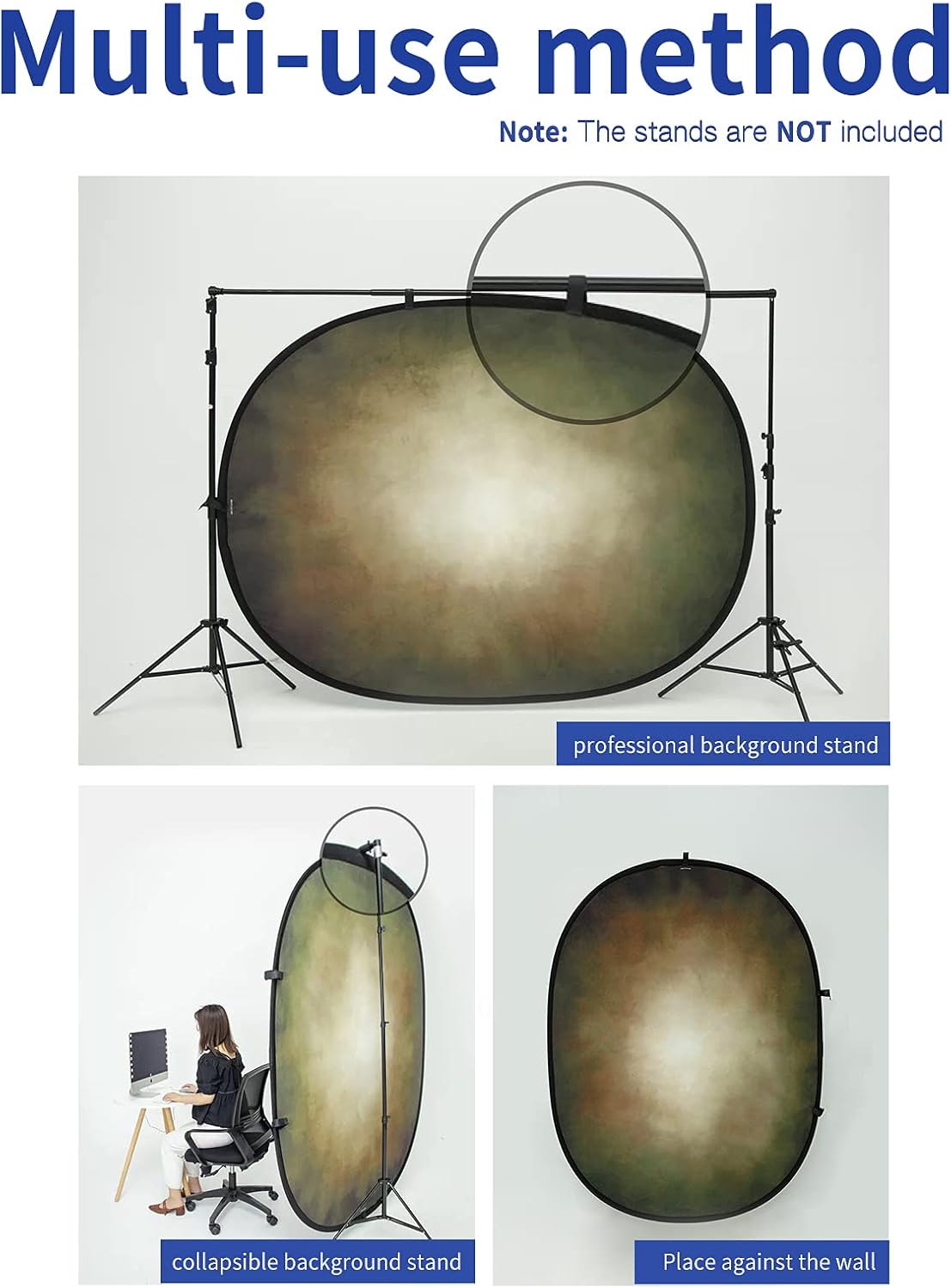 Black & Brown Double-Sided Microfiber Backdrop with Carry Bag H82190