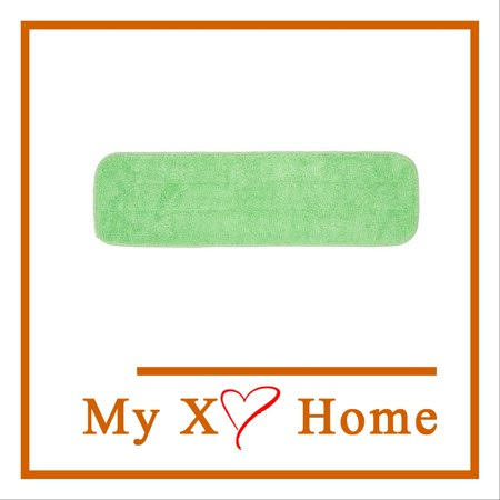 Green Microfiber Wet Flat Mop Pad with Hook & Loop, 60 Mop Pads D27609
