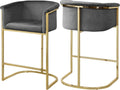 Grey Velvet Stool R871