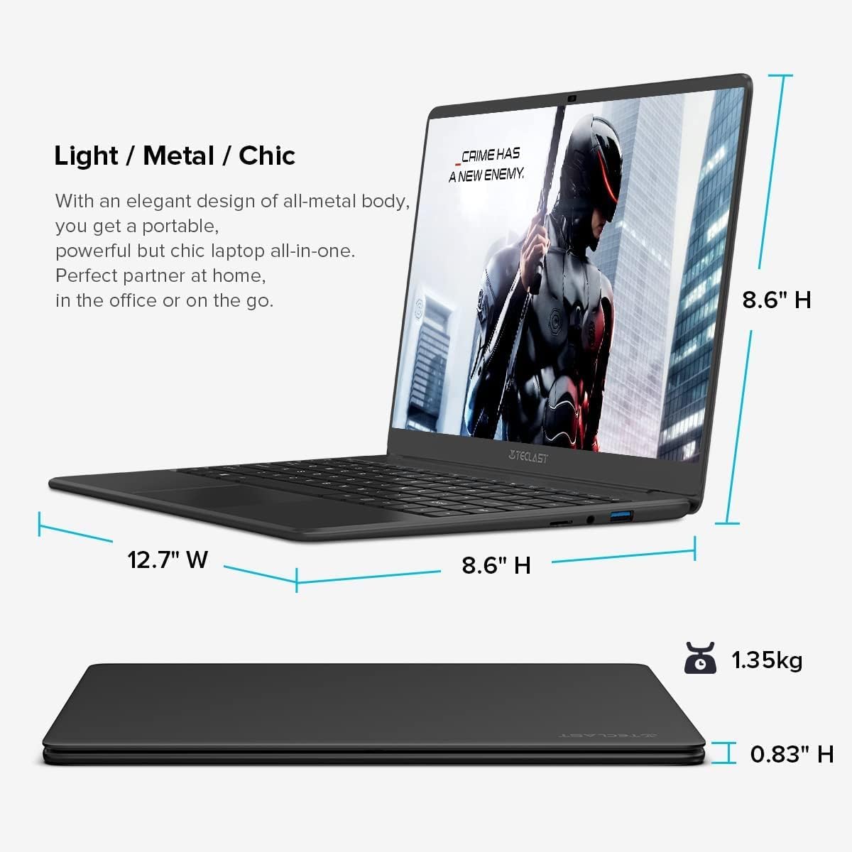 14 inch 8GB+256GB Quad Core Windows 10 Laptop Computer U108