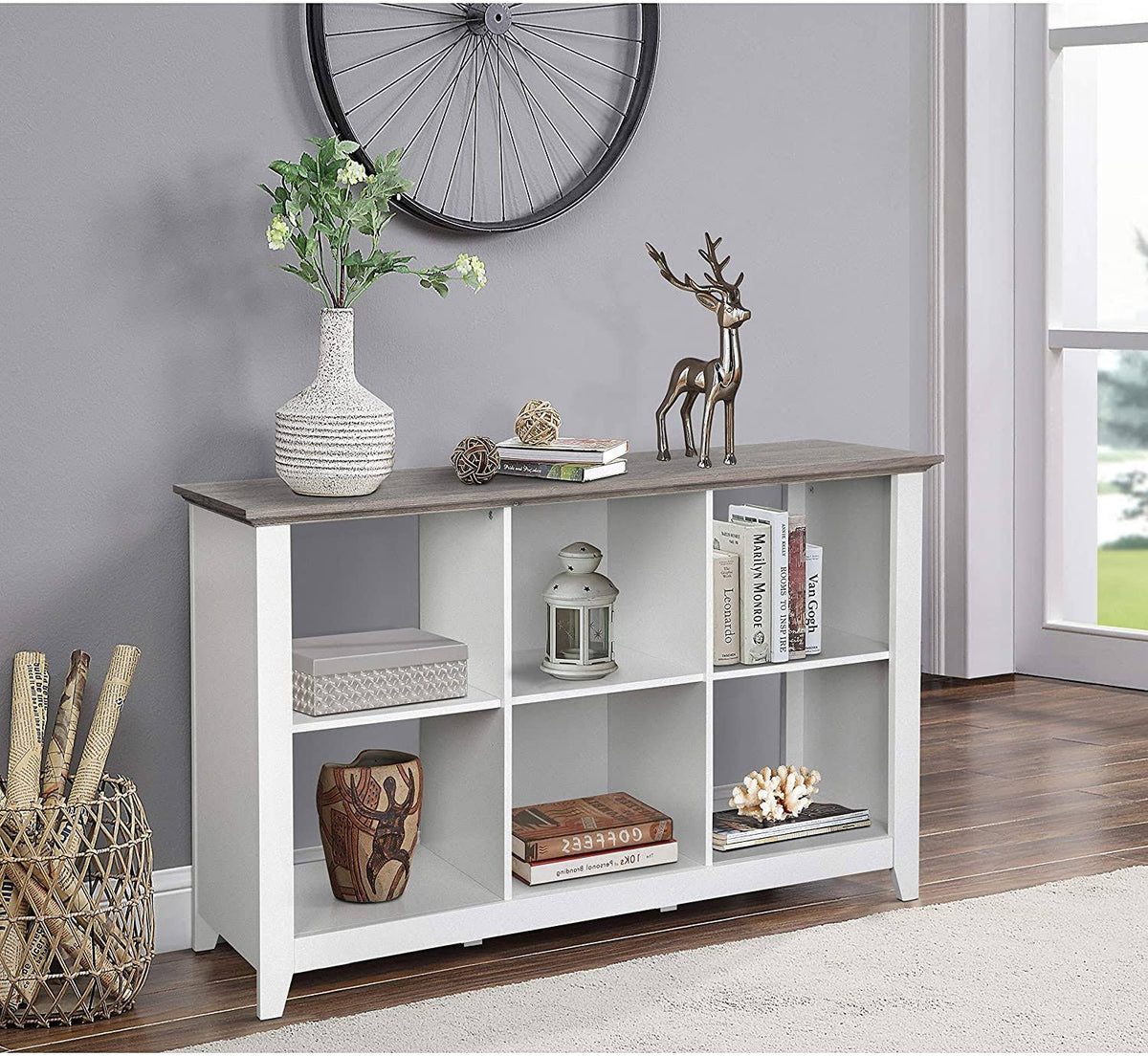 White 6 Cube Storage Bookcase B7305