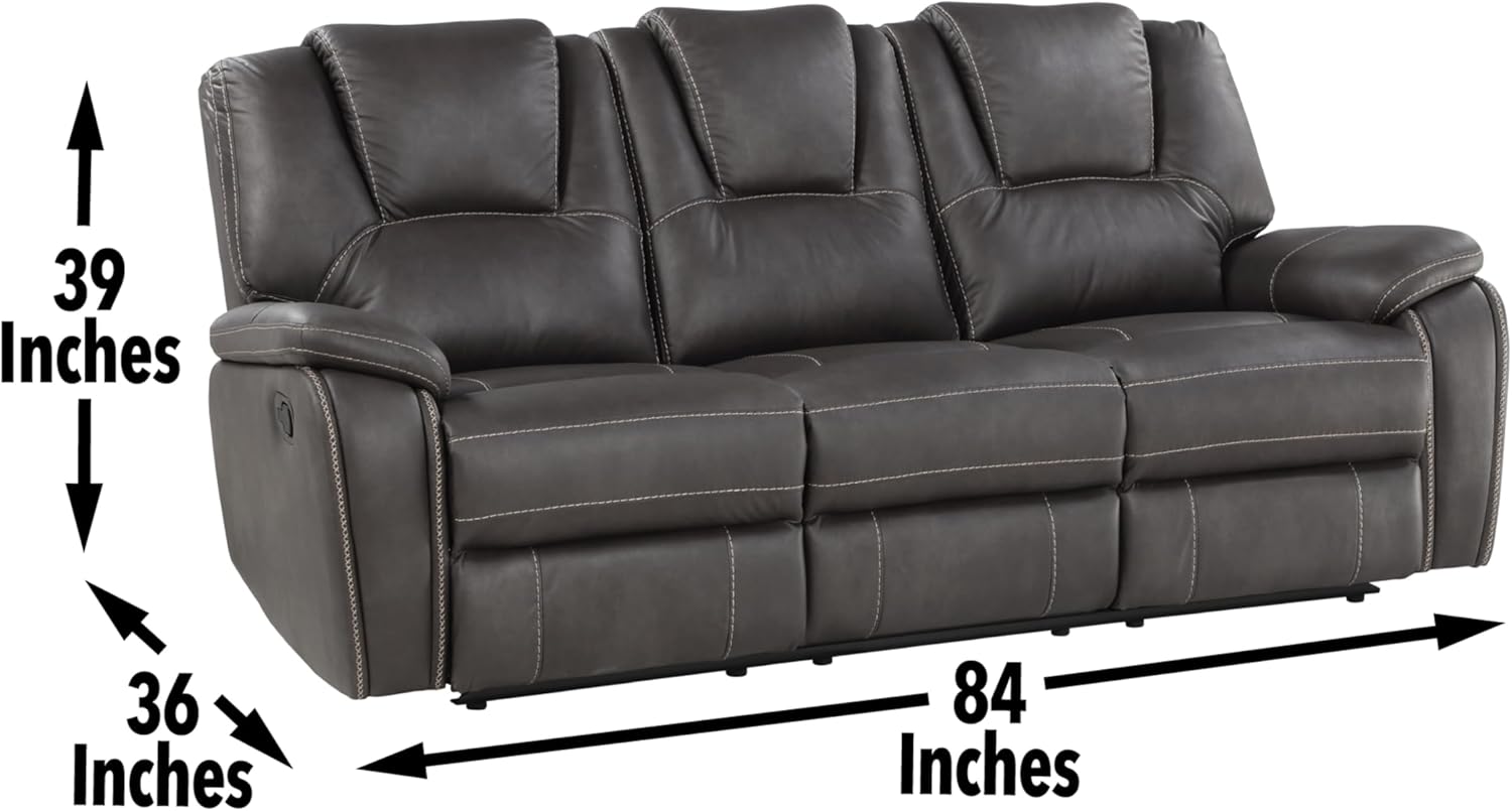 Charcoal Reclining Loveseat and 3-Seat Sofa Set V70543