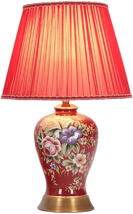 Red Glazed Ceramic Table Lamp N40820