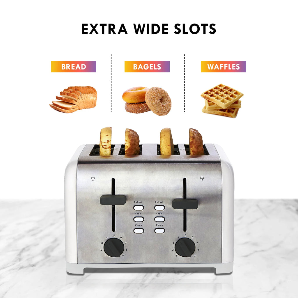 4-Slice Stainless Steel Toaster with Dual Controls Y3669