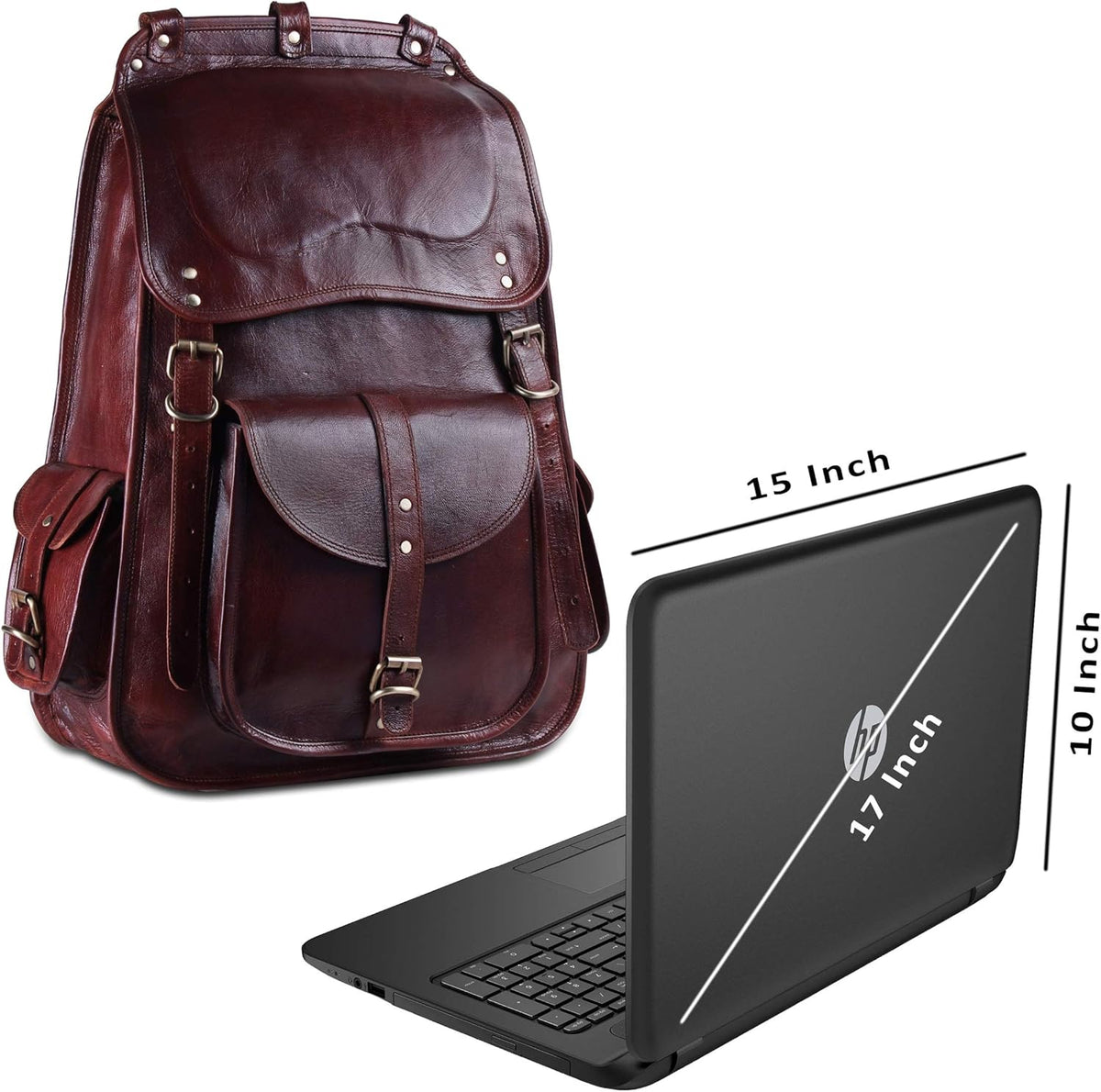 Vintage Full Grain Leather Laptop Backpack N857