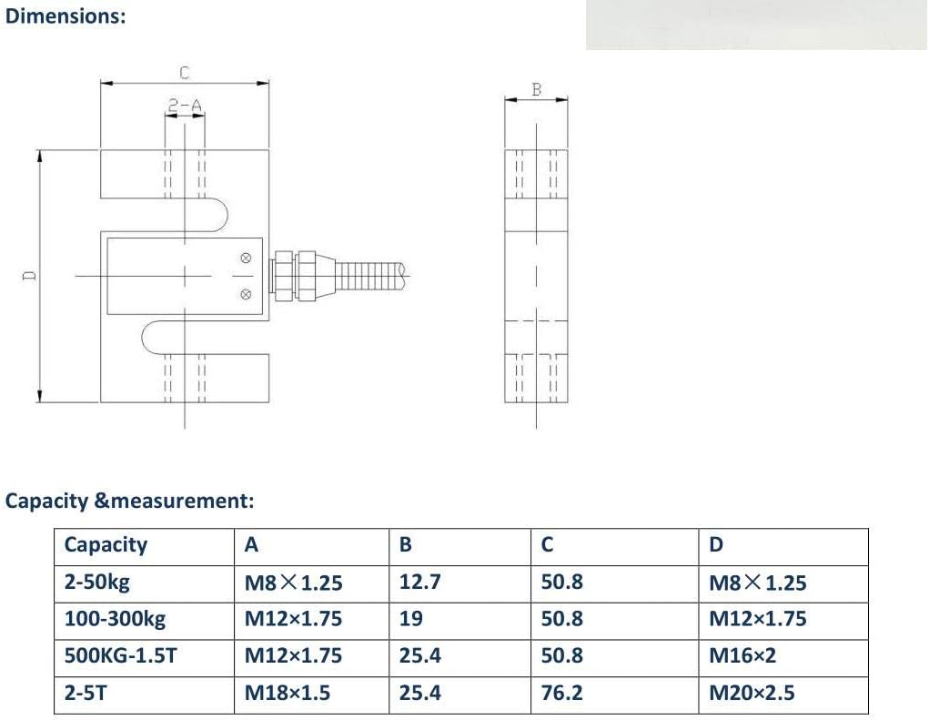 S-type Load Cell Sensor with Cable 3T O2119