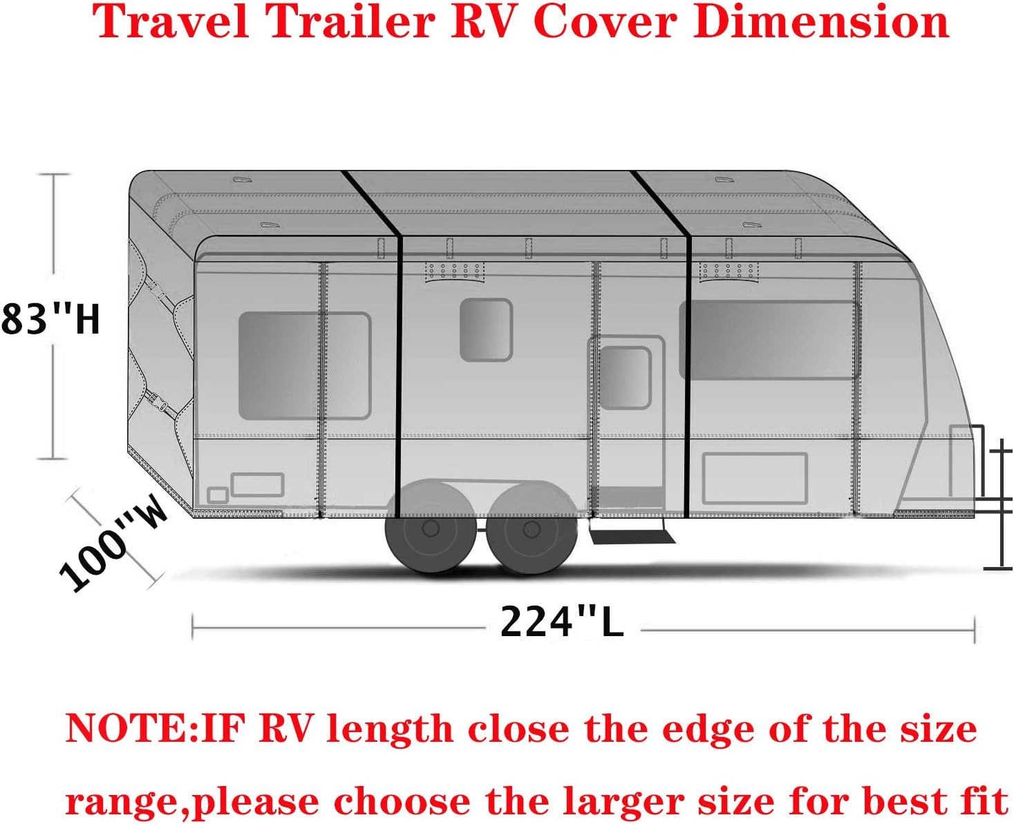 Waterproof 420D Heavy Duty Polyester Oxford RV Cover B81771