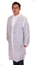 30 Pack White Disposable Polypropylene Lab Coats with 3 Snaps D715