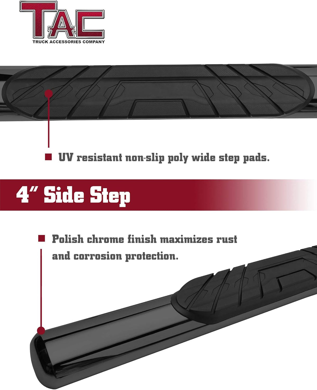 Black Oval Side Bars Nerf Bars Step Rails for Toyota Tacoma Access Cab E64989