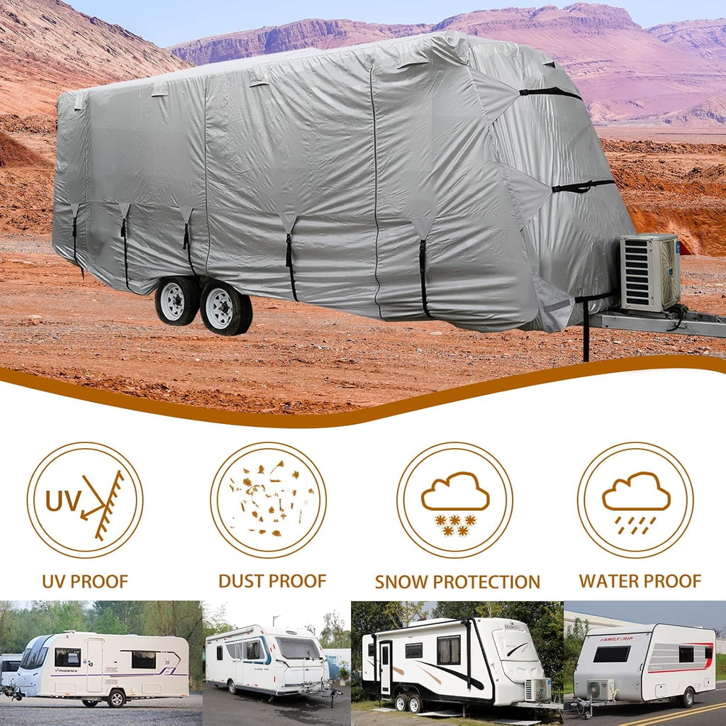 27-30' Windproof Anti-UV Camper Cover with Jack Cover and 4 Tire Covers R434604