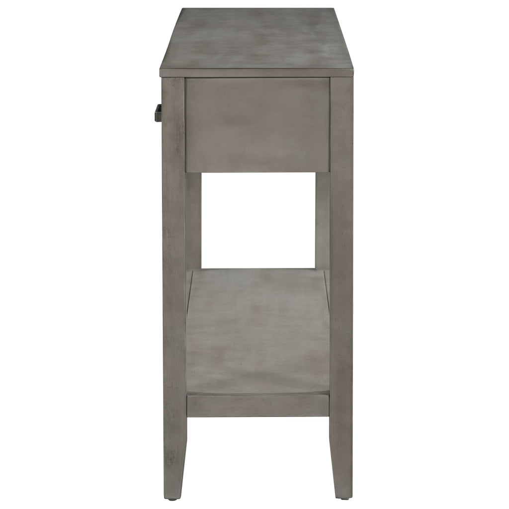 59.1" Long Console Table with 3 Drawers and Storage Shelf A866236