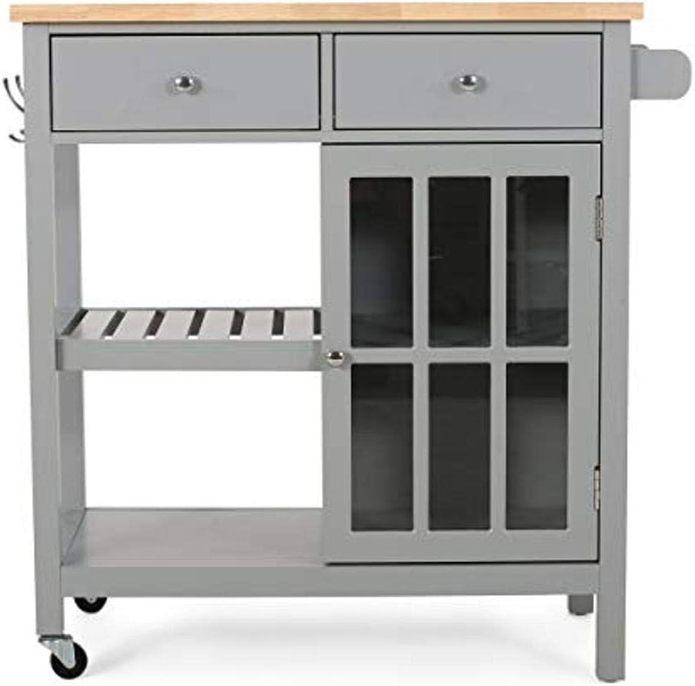 Black Kitchen Cart with Wheels H64989