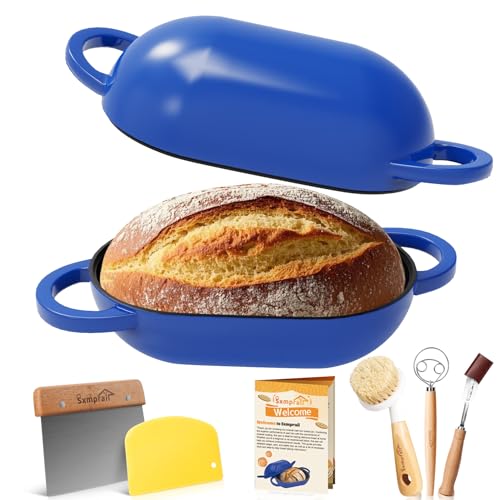 Enameled Cast Iron Oval Bread Oven with Non-Stick Silicone Liner, 2QT, Black Z34071