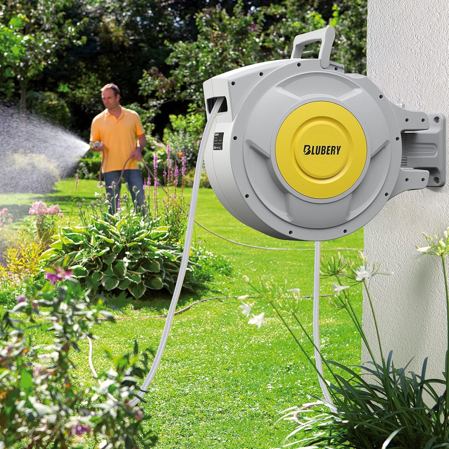 Retractable Garden Hose Reel, Wall Mounted, 180° Swivel Bracket G7656