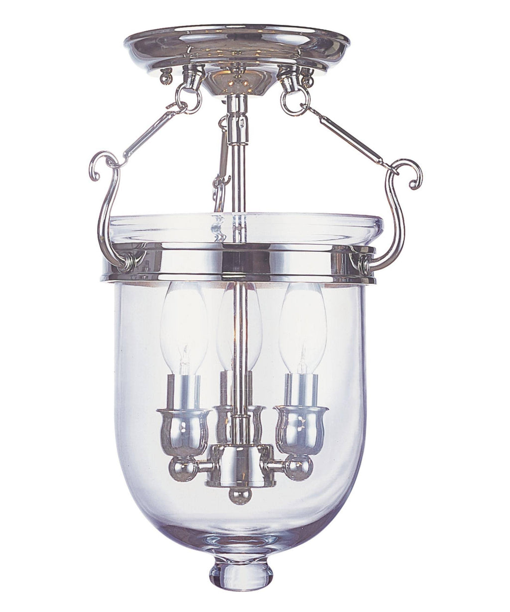 Polished Nickel 3 Light Ceiling Mount F71806