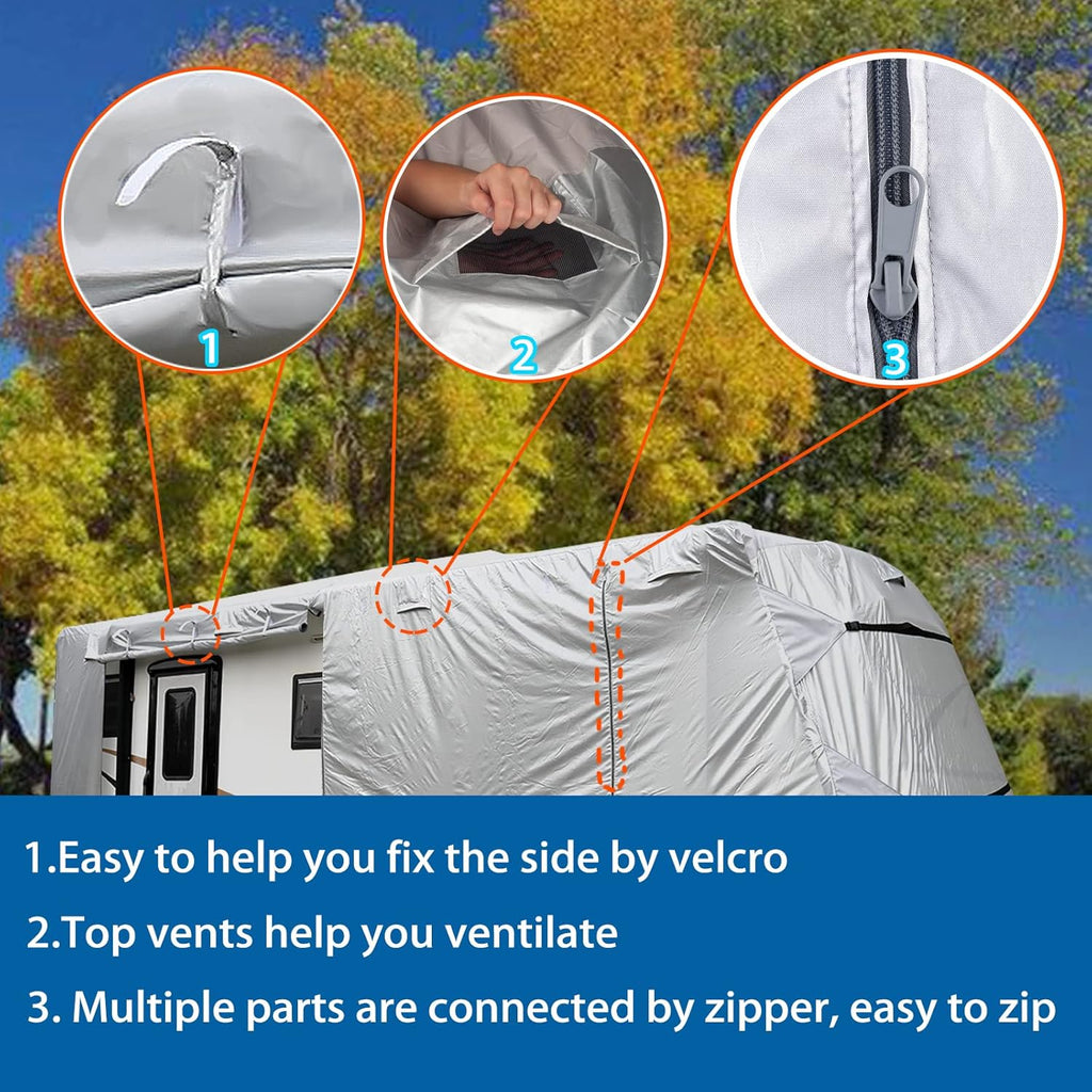 27-30' Windproof Anti-UV Camper Cover with Jack Cover and 4 Tire Covers R434604