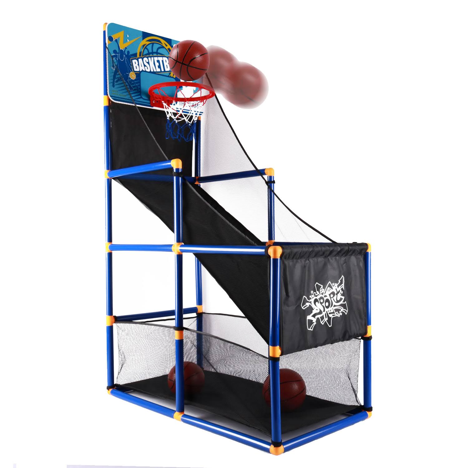 2 Balls Basketball Court Shooting Game Slide Ramp B63128