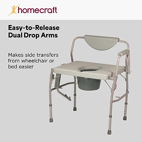 Bariatric Drop Arm Commode, 1000 Pound Weight Capacity, Adjustable Height O424120