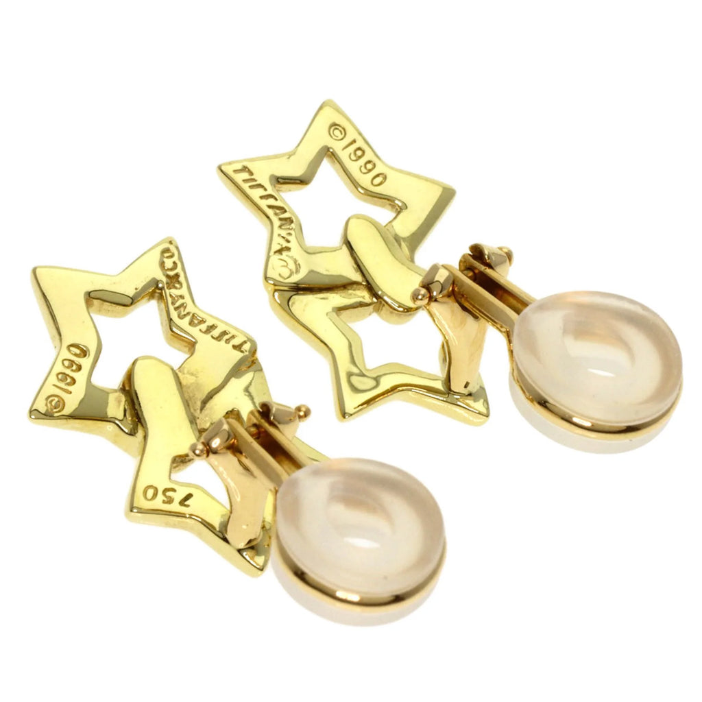 Double Star Earrings K18 Yellow Gold F33686