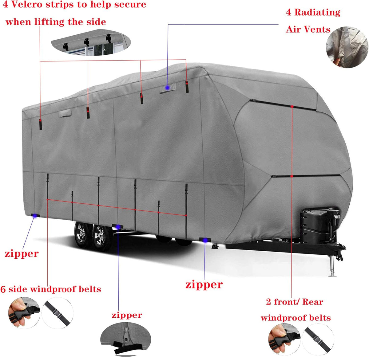 Waterproof 420D Heavy Duty Polyester Oxford RV Cover B81771