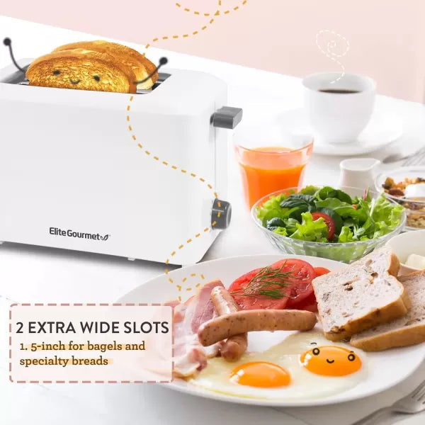 White Cool Touch Toaster with Extra Wide 1.5" Slots I6240