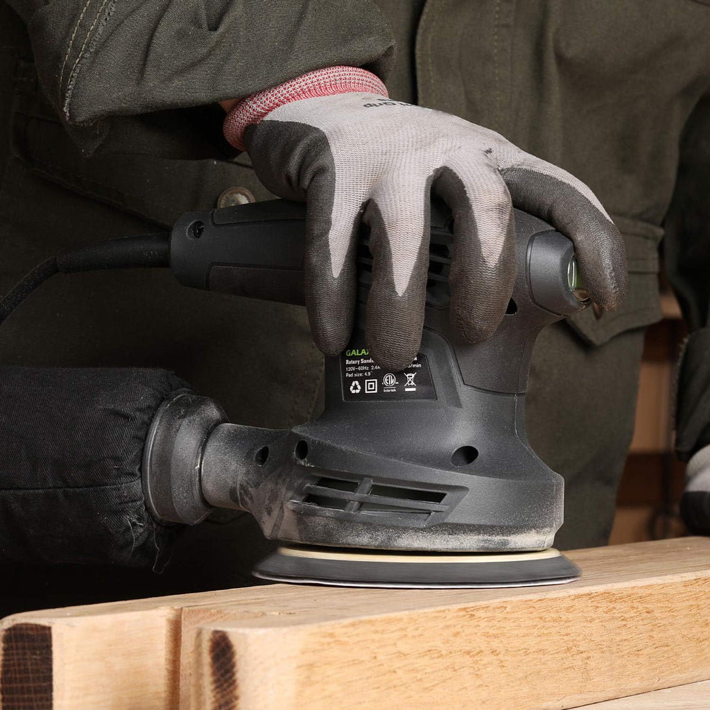 280W 5" Variable Speeds Orbital Sander with Dust Collector, 15Pcs Sanding Discs Y62591