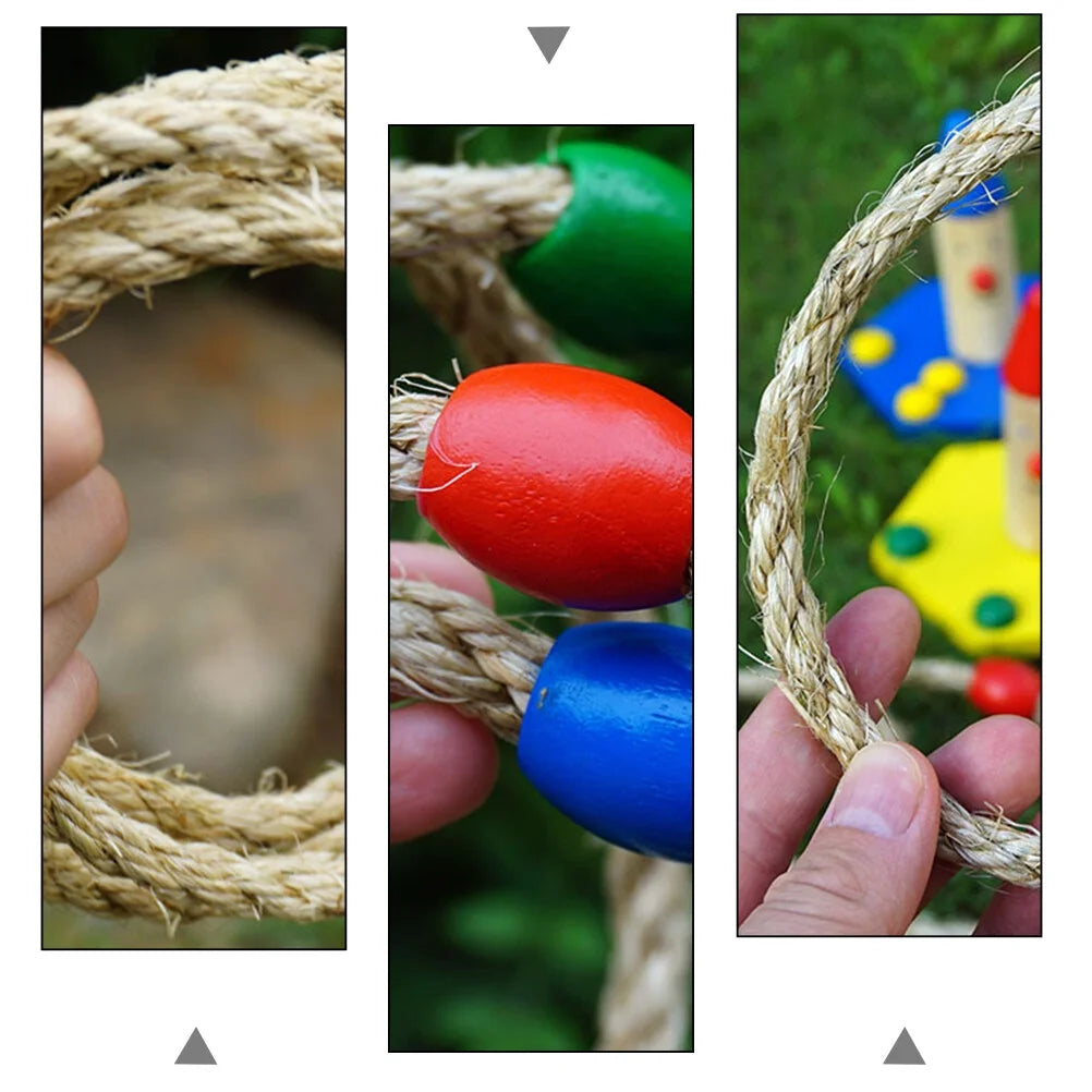 Natural Rope Ring Toss Wooden Toy Beach Toys S676