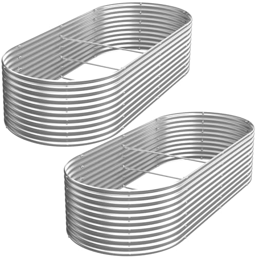 2 Pack 6x3FT Tall Galvanized Raised Garden Bed T27219