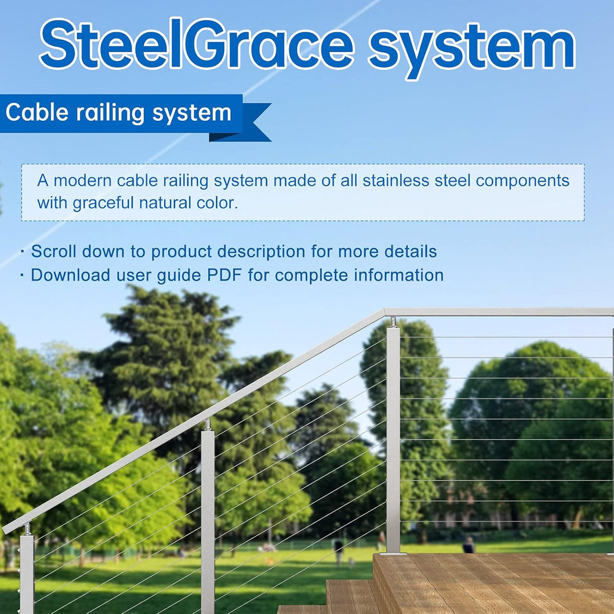 10Pair Cable Railing Kit Invisible 1/8 Swage Tensioner T316 Stainless Steel S662