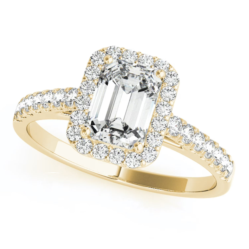 14K Yellow Gold Halo Engagement Ring Q5323